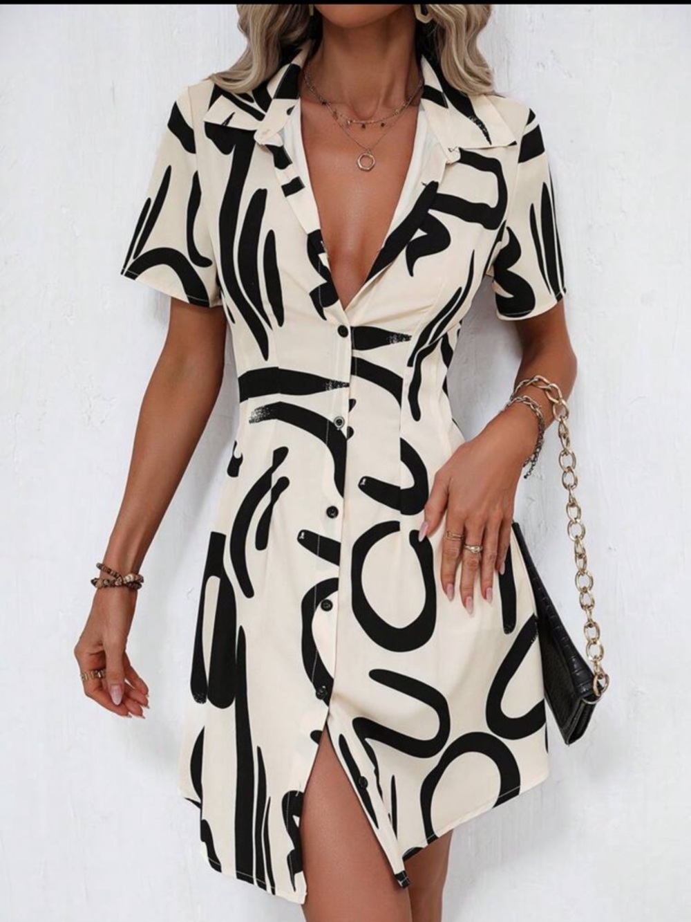 Allover Print Button Front Shirt
Dress